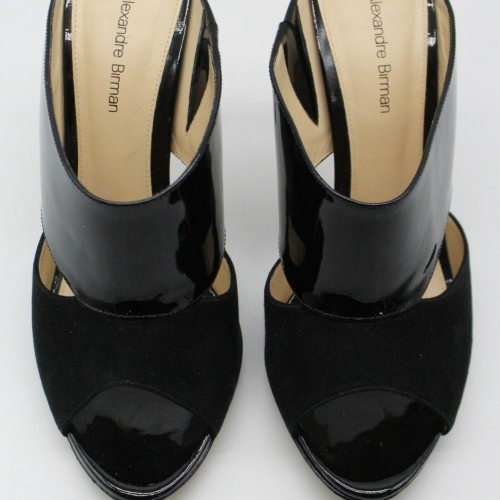 Alexandre Birman Black Patent  Suede Mules Size 40